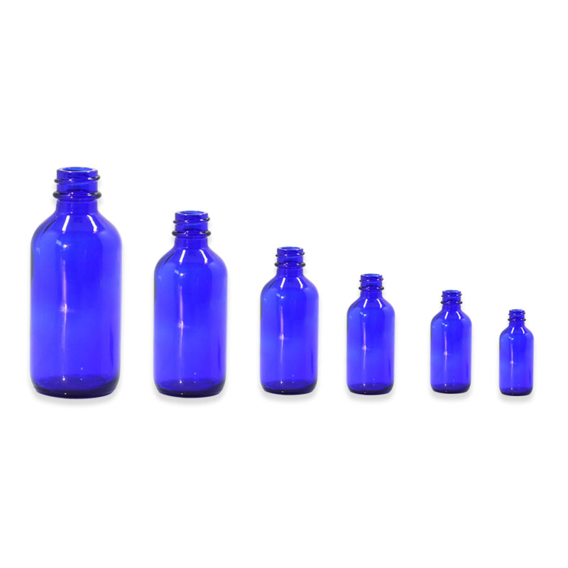 Best Selling LANJING 120ml Round Glass Blue Boston Bottles For Essential Oil With Dropper
