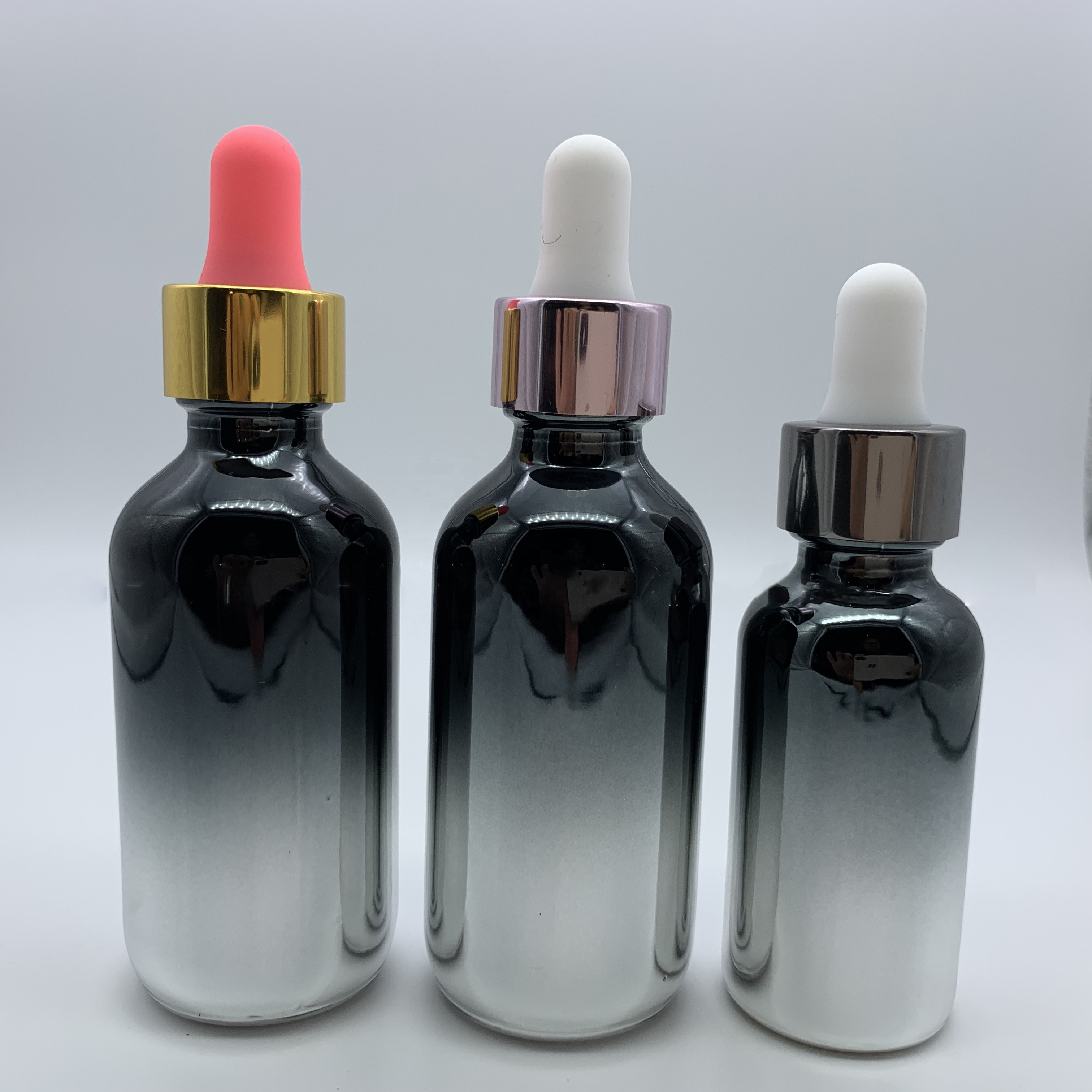 Best Selling Metallic Gradient Fading Color Glass Essential Oil / Perfume Bottle