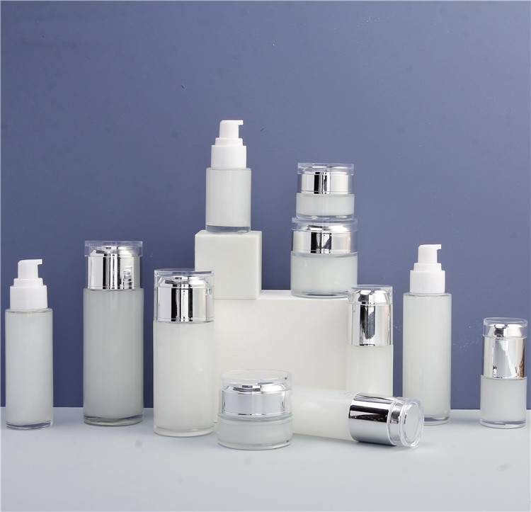 Best Selling Skin Care Cream jars Beauty Cosmetic Glass Packaging Sets