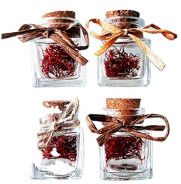 Best Selling Square Clear Glass Spice Jars Saffron Jars