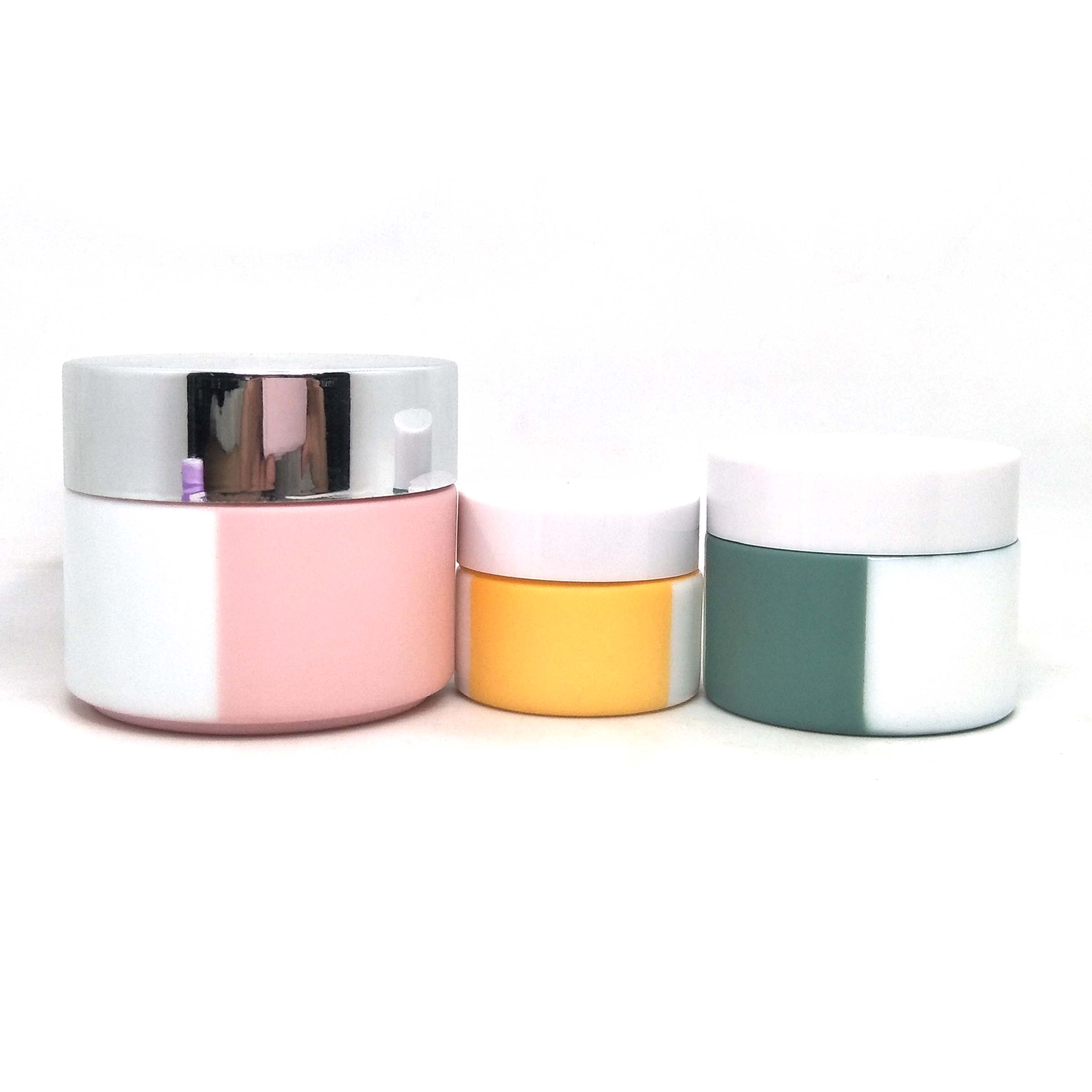 Best Selling wholesale opal glass jar cream jar cosmetic packaging with silver lids