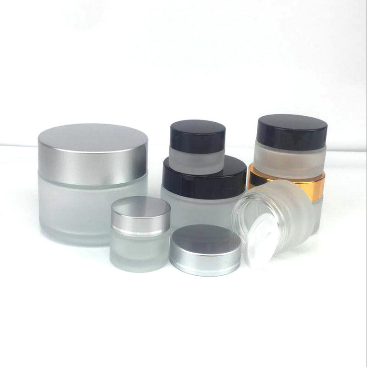 Best frosted glass cream jars wide mouth cosmetic jar cosmetic glass bottle