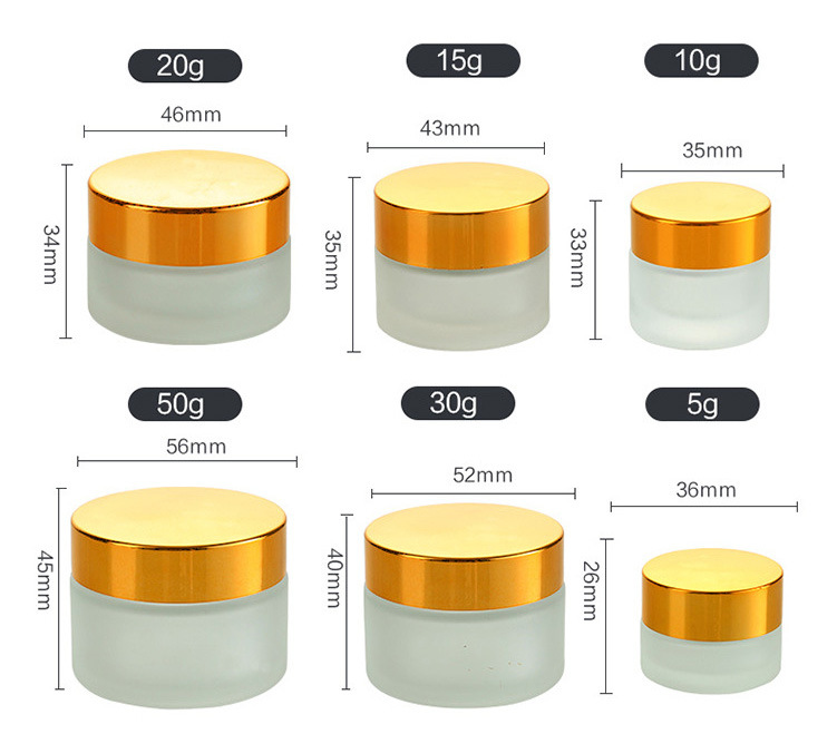 Best frosted glass cream jars wide mouth cosmetic jar cosmetic glass bottle