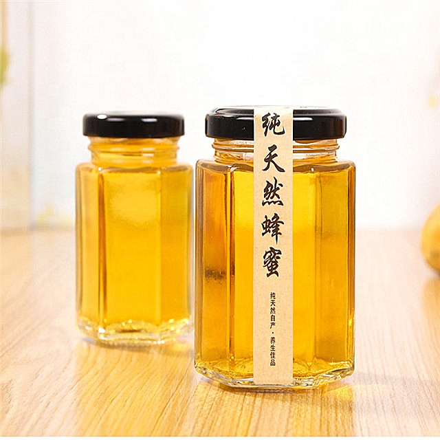 Best price hexagonal honey jar bee honey jar honey jar bottle