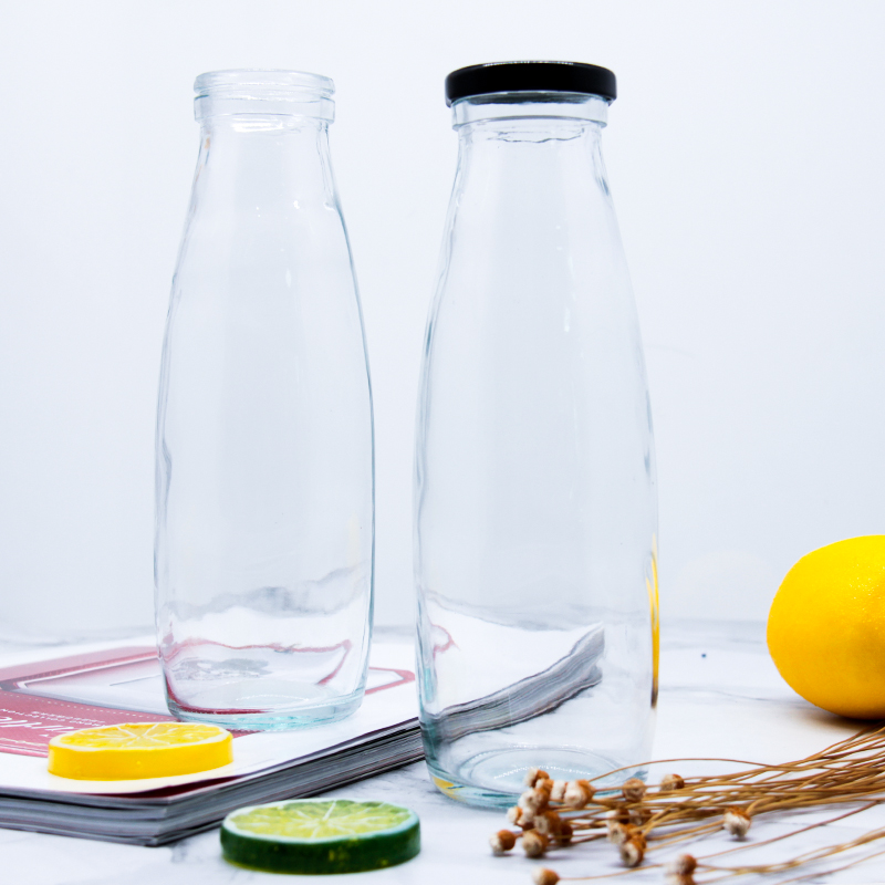 Best price round types 200ml 250ml 300ml 500ml Drinking glass milk / juice bottle with steel lids
