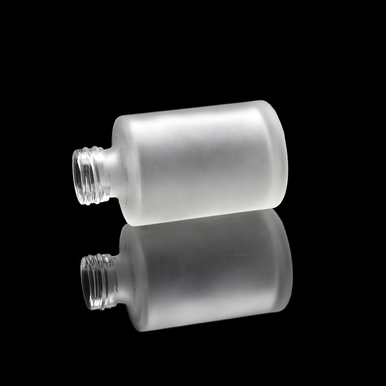 Best quality 10ml 20ml 30ml 50ml frosted glass serum bottle flat shoulder dropper glass bottle with gold silver aluminum cap