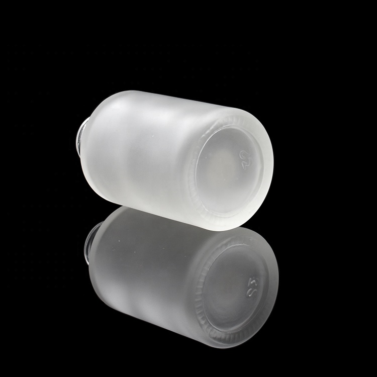 Best quality 10ml 20ml 30ml 50ml frosted glass serum bottle flat shoulder dropper glass bottle with gold silver aluminum cap