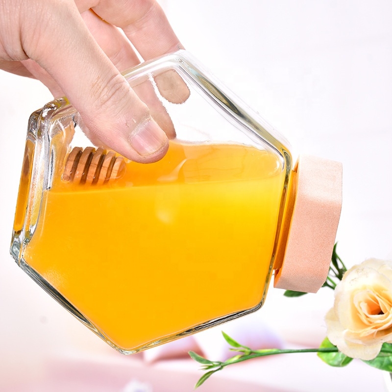 Best quality glass honey containers  with wooden top