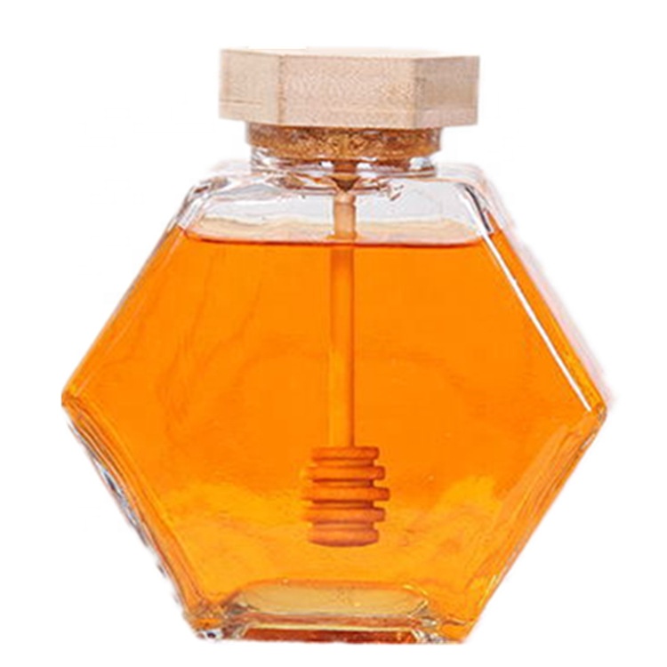 Best quality glass honey containers with wooden top