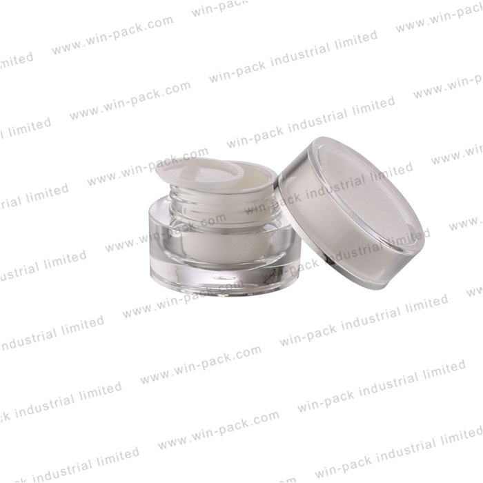 Best sale cosmetic jar container double wall round acrylic cream jar 5g 15g 30g 50g