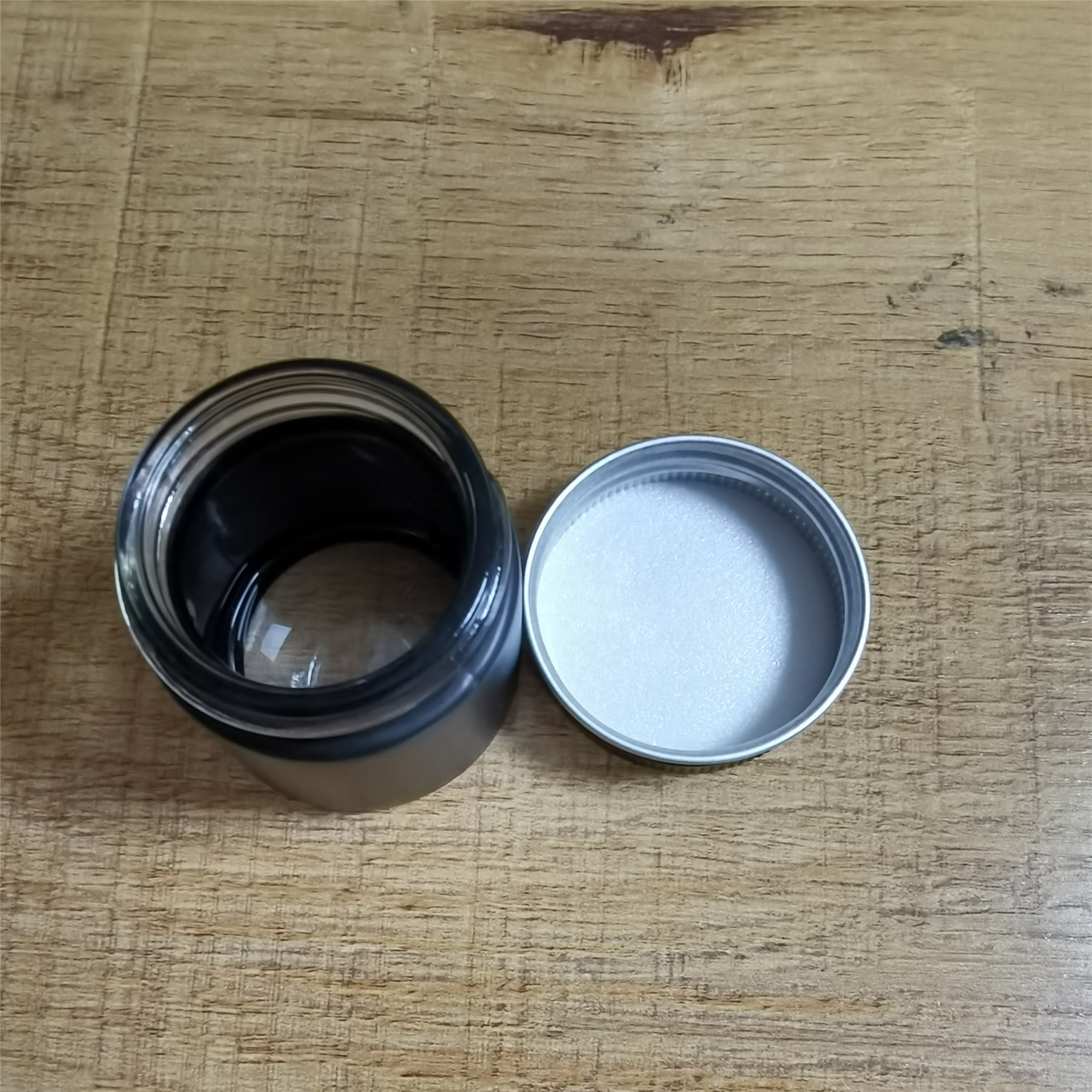 Best sales glass mason jar with tin lid 1oz matte black clear bottom