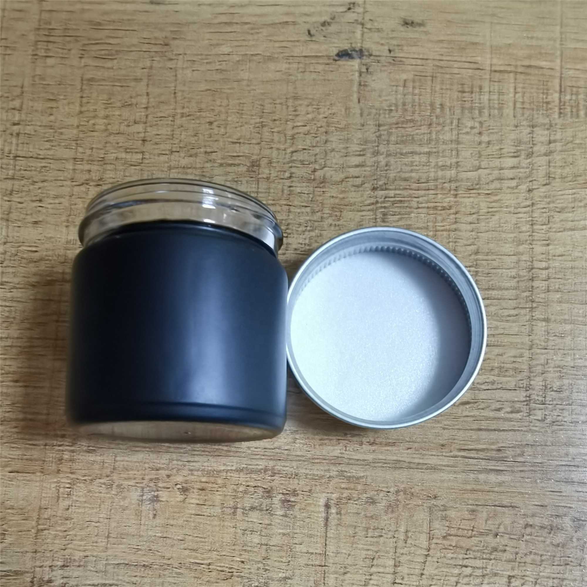 Best sales glass mason jar with tin lid 1oz matte black clear bottom
