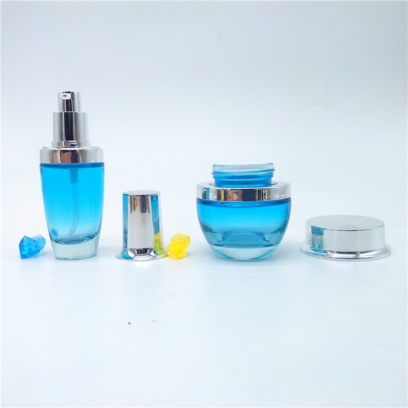 Best sales luxury glass cosmitic shell shape lotion bottle glass skin cream jar