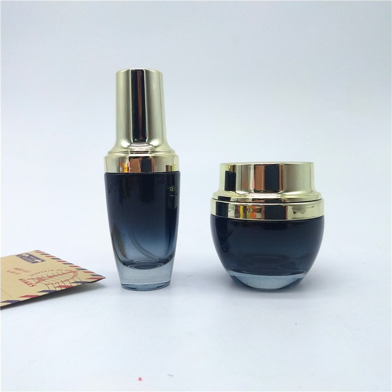 Best sales luxury glass cosmitic shell shape lotion bottle glass skin cream jar