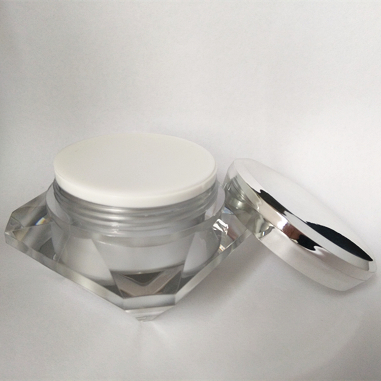 Best sell diamond shape plastic acrylic jar 50g for skin care