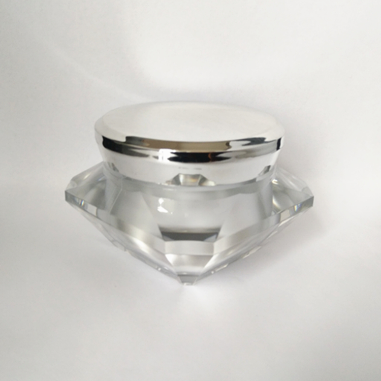 Best sell diamond shape plastic acrylic jar 50g for skin care