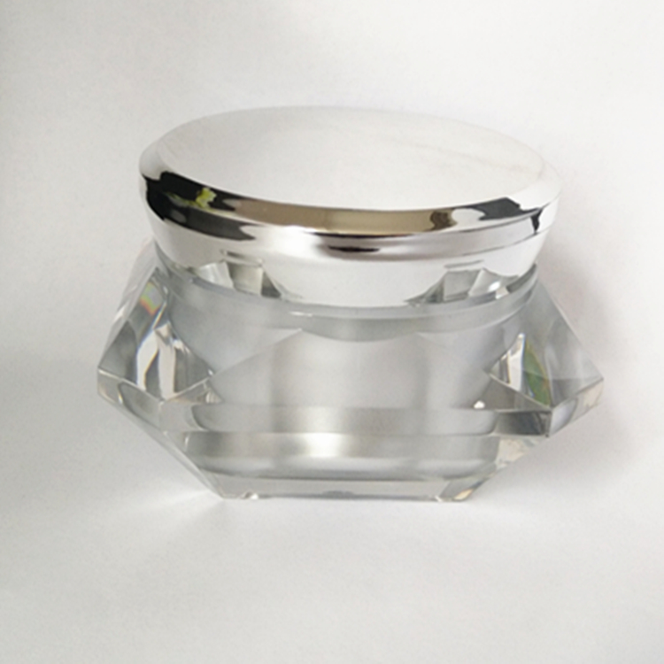 Best sell diamond shape plastic acrylic jar 50g for skin care