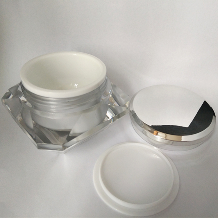 Best sell diamond shape plastic acrylic jar 50g for skin care