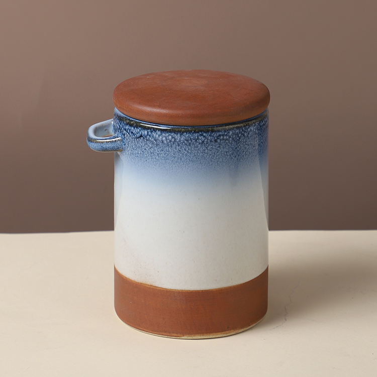 Best sell home goods cylindrical coffee sugar tea ceramic canister food jar ceramic storage jar