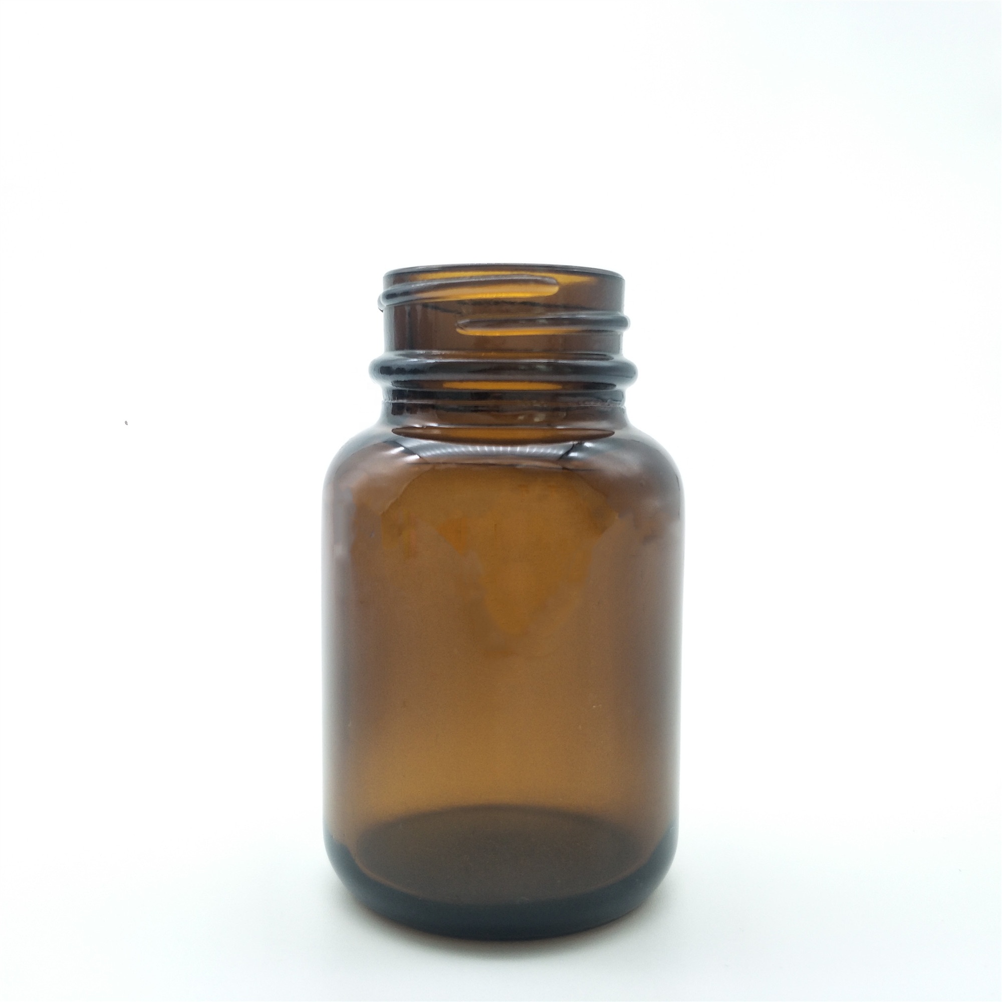 Best selling 75ml amber wide mouth glass pill bottle for sale