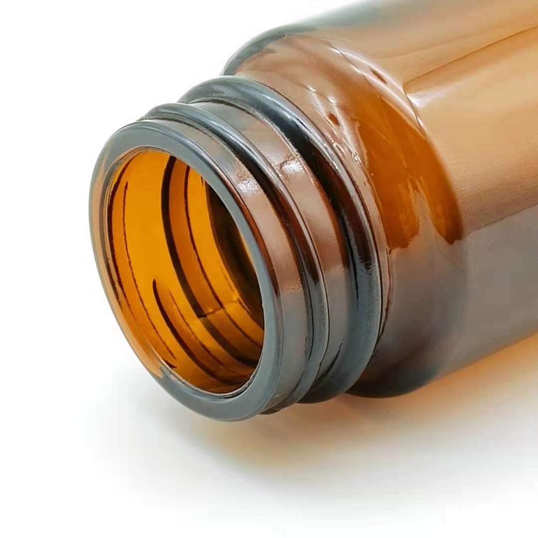 Best selling 75ml amber wide mouth glass pill bottle for sale