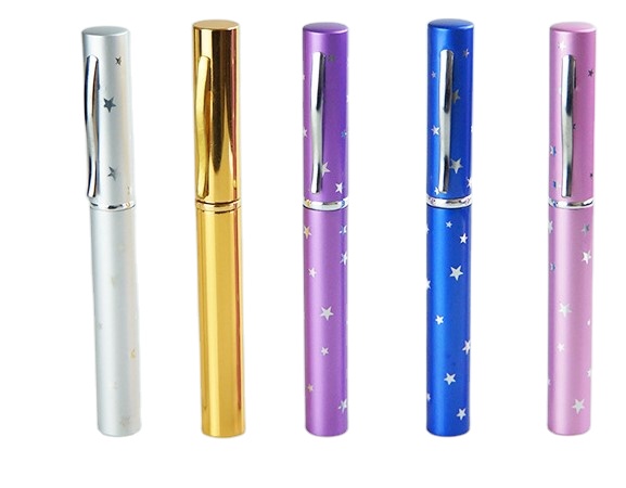 Best selling black pen shaped 5/6ml empty aluminum perfume spray glass bottle
