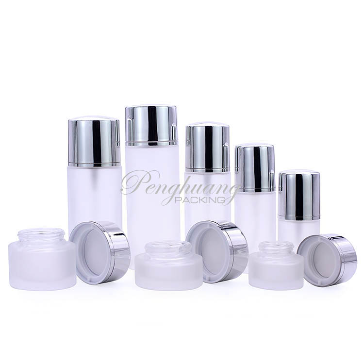Best selling clear frosted luxury cosmetic packaging jar 30g cosmetic cream jar with silver cap