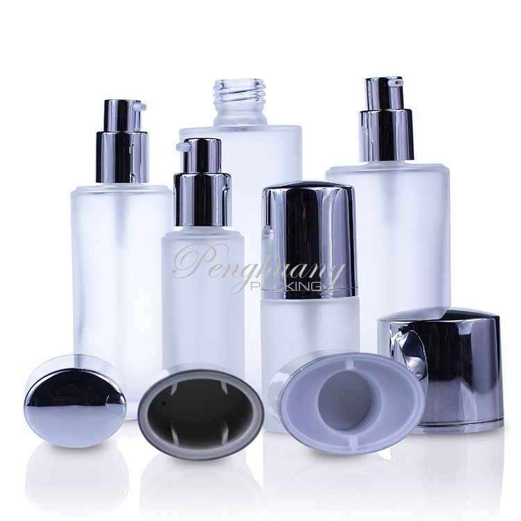 Best selling clear frosted luxury cosmetic packaging jar 30g cosmetic cream jar with silver cap