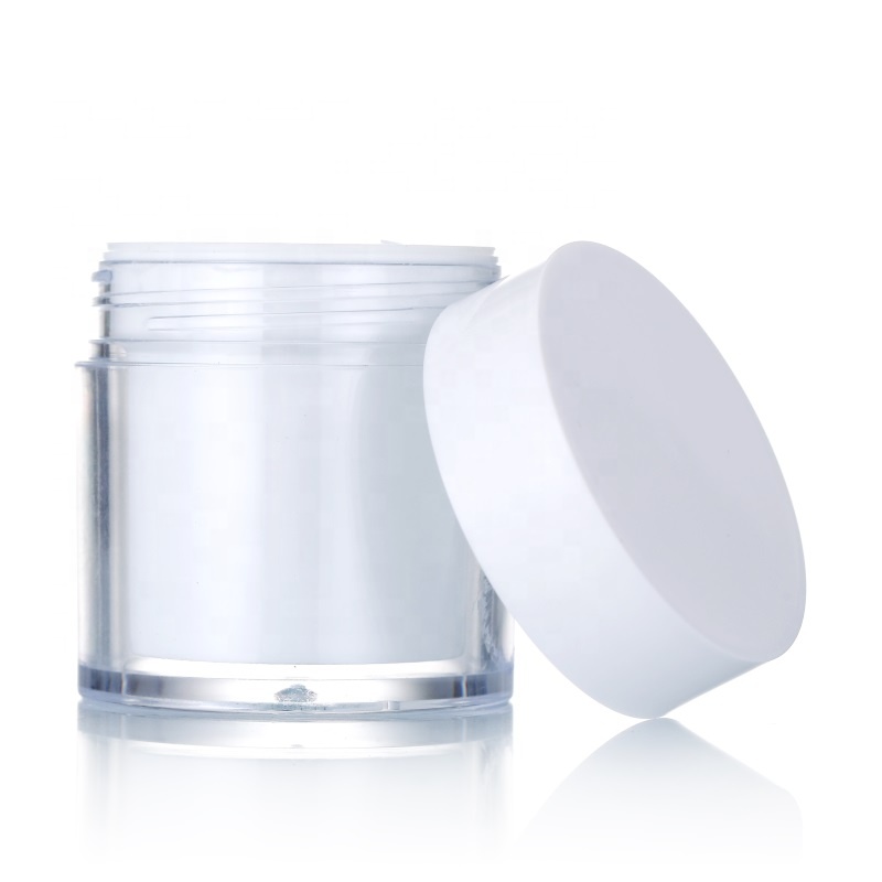 Best selling empty 30g 50g 100g round double wall plastic cosmetic jars