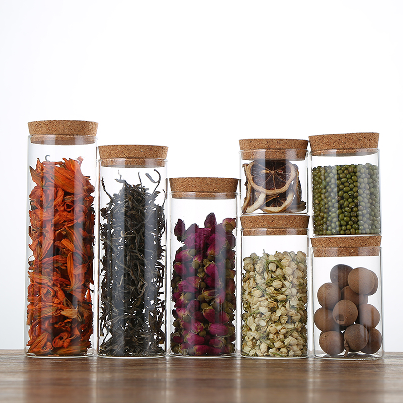 Best selling hot chinese products High borosilicate moistureproof bamboo cork sealed storage tank