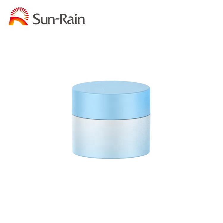 Best selling luxury blue color round PETG empty cosmetic jars