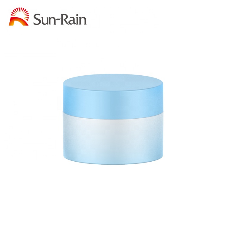 Best selling luxury blue color round PETG empty cosmetic jars