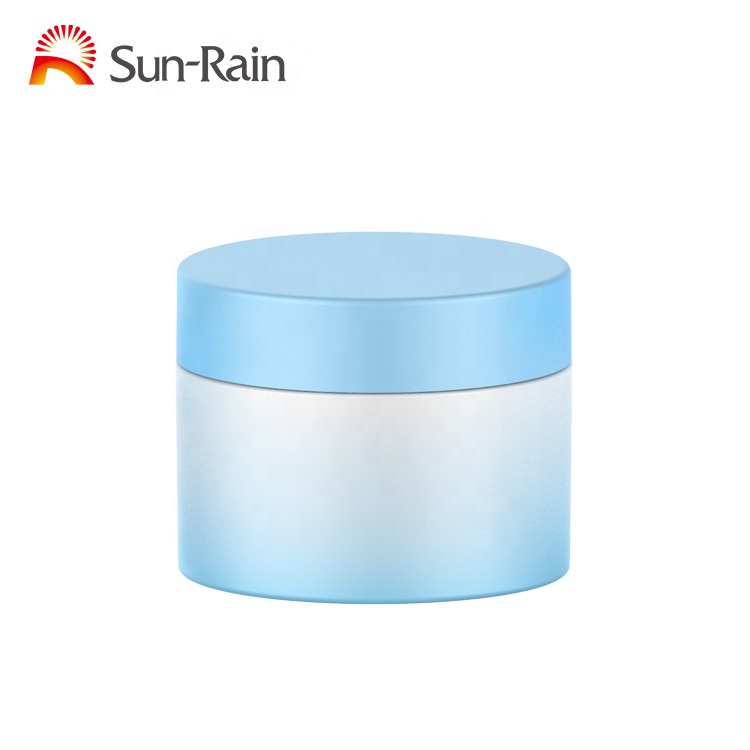 Best selling luxury blue color round PETG empty cosmetic jars
