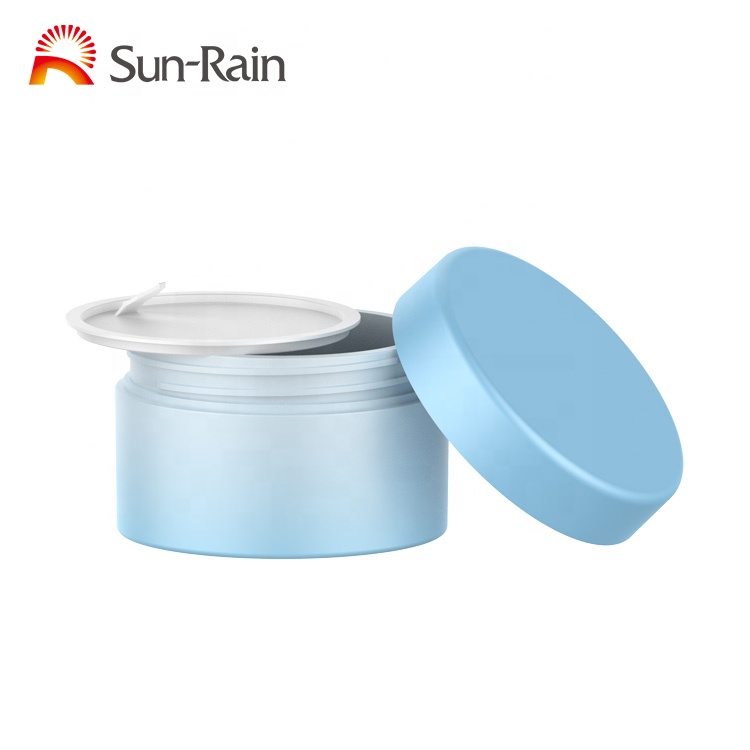 Best selling luxury blue color round PETG empty cosmetic jars