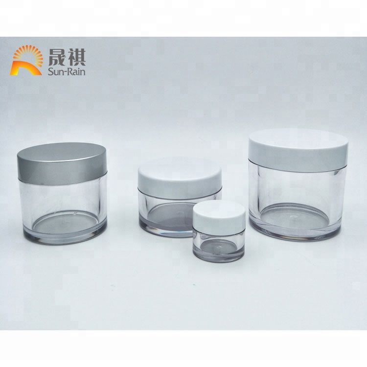 Best selling luxury round shape blue color pp petg cosmetic pots and jars