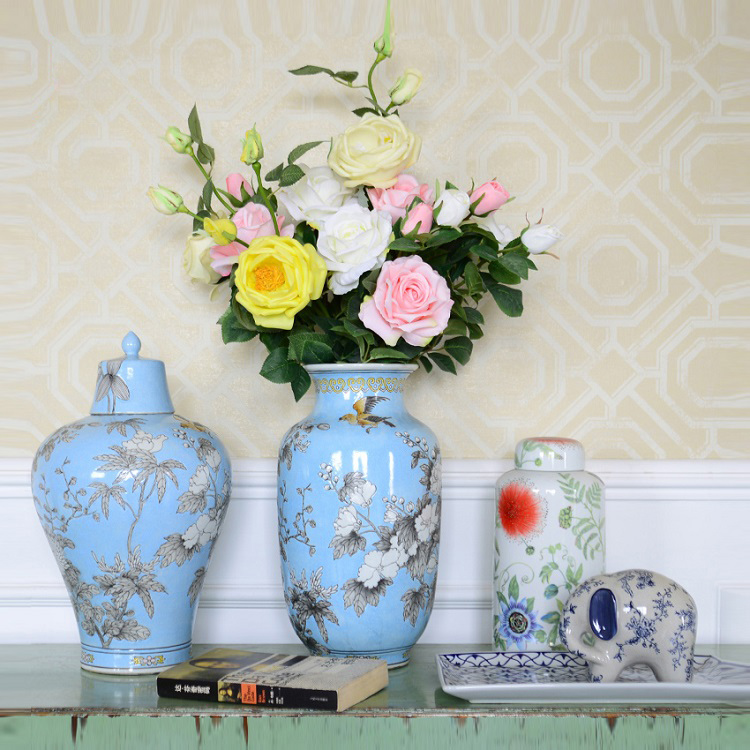 Best selling products Chinese blue and white ceramic ginger jars for home decor