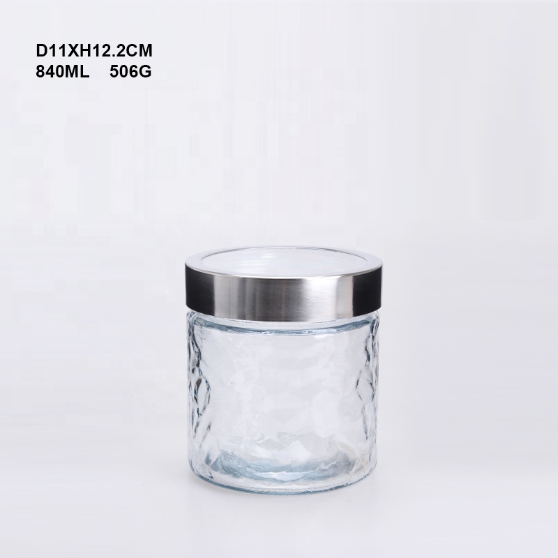 Best selling round glass storage jars with plastic window lid