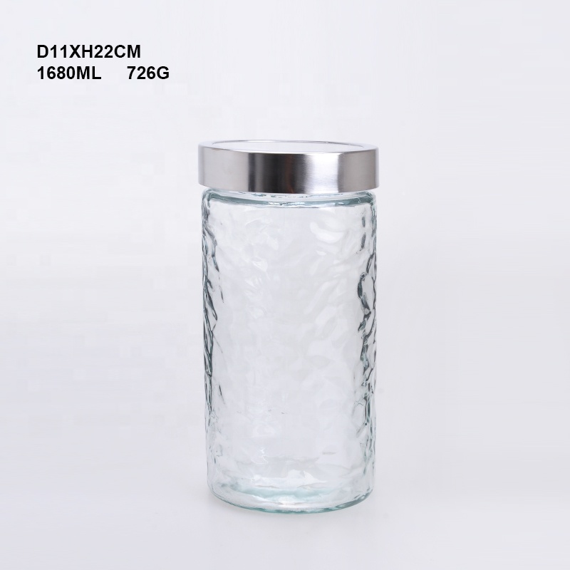 Best selling round glass storage jars with plastic window lid