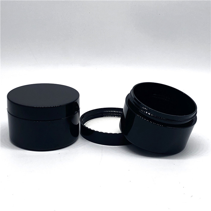 Best selling round shape thick wall PETG 100g cosmetic black jar
