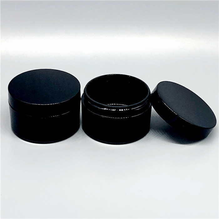 Best selling round shape thick wall PETG 100g cosmetic black jar