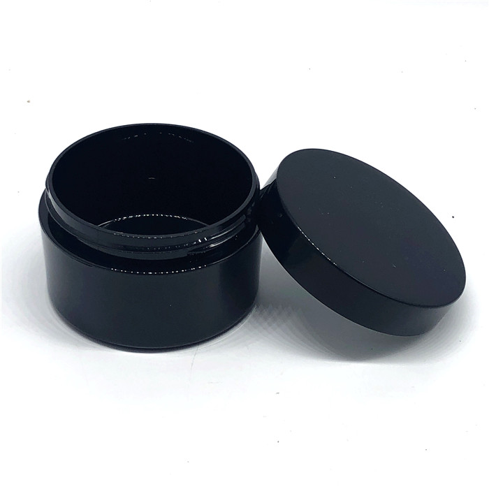 Best selling round shape thick wall PETG 100g cosmetic black jar