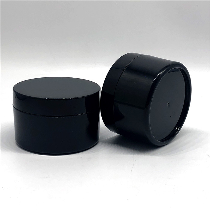 Best selling round shape thick wall PETG 100g cosmetic black jar