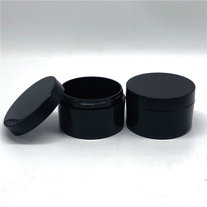 Best selling round shape thick wall PETG 100g cosmetic black jar