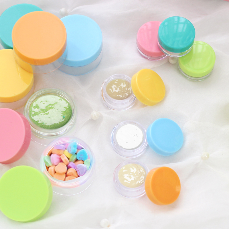 Best selling simple design colorful 2pcs empty cosmetic cream plastic jar