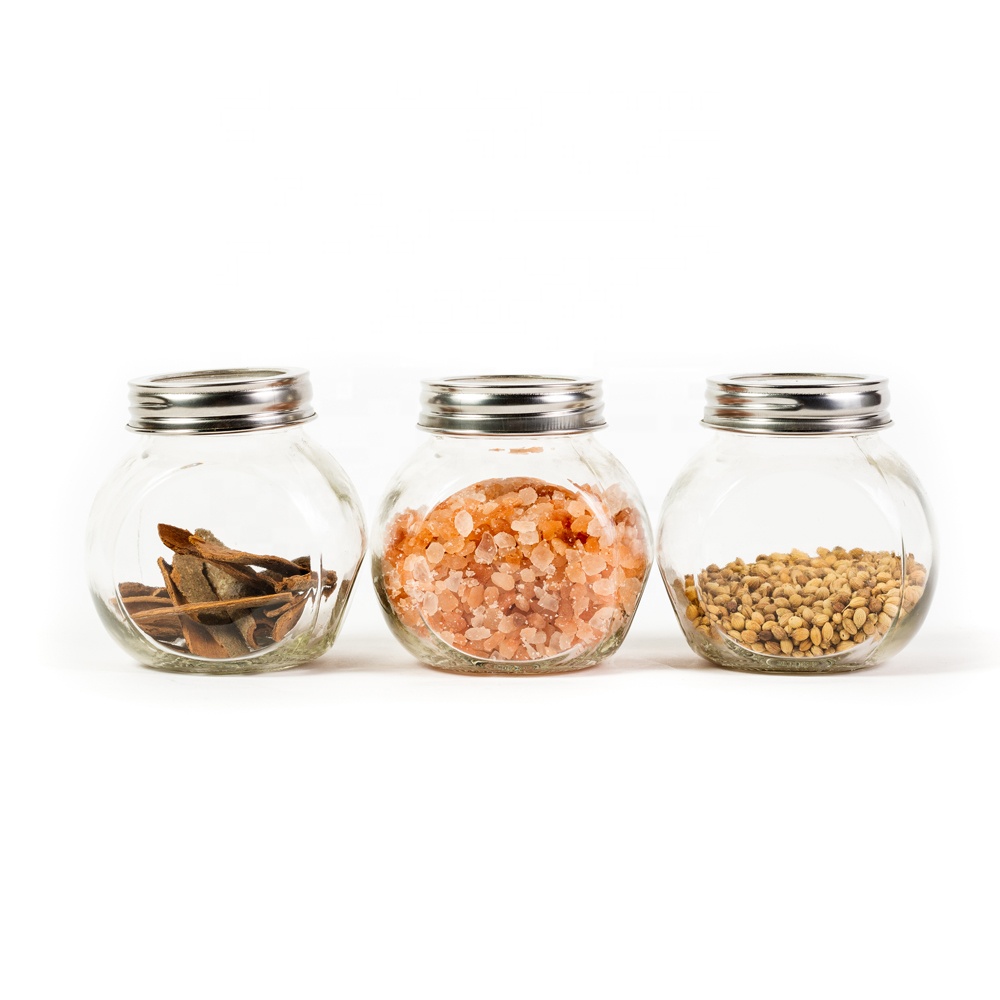 Best selling unique 180ml glass spice jar racks set with screw lid