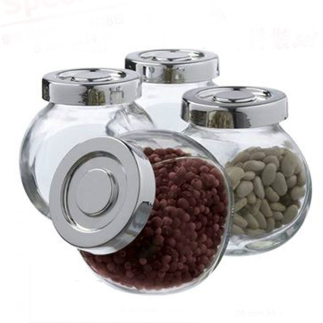 Best selling unique 180ml glass spice jar racks set with screw lid