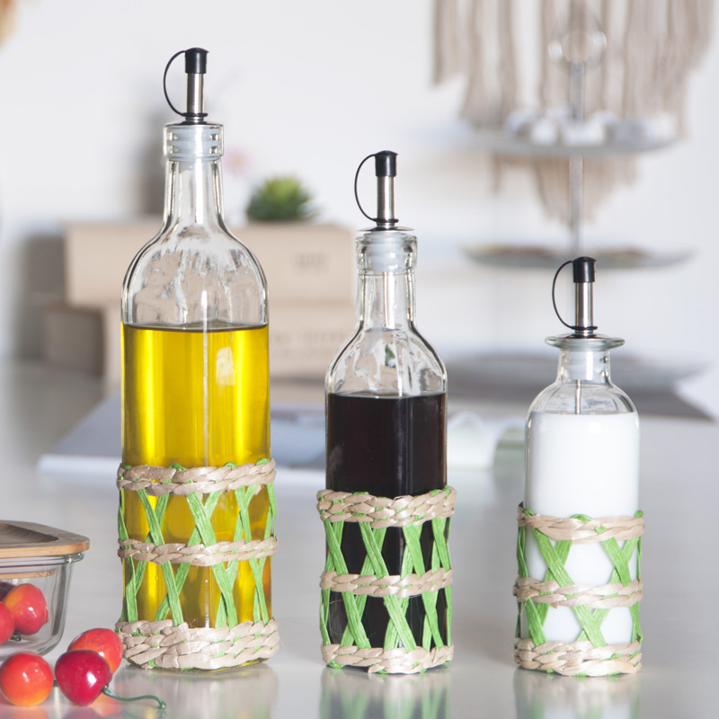 Best selling wholesale custom high quality bottle glass storage container dispenser olive oil bottle