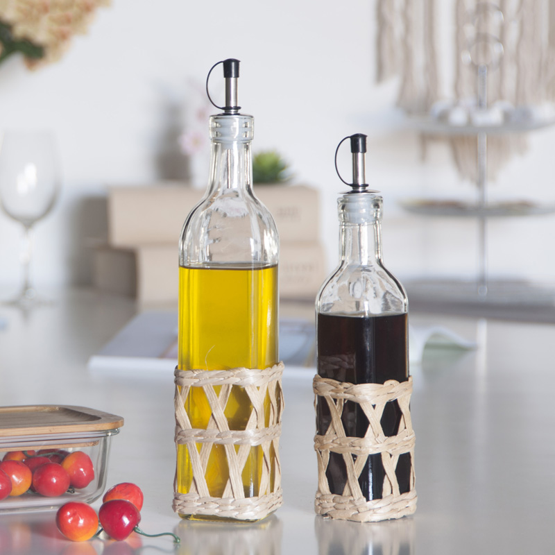 Best selling wholesale custom high quality bottle glass storage container dispenser olive oil bottle