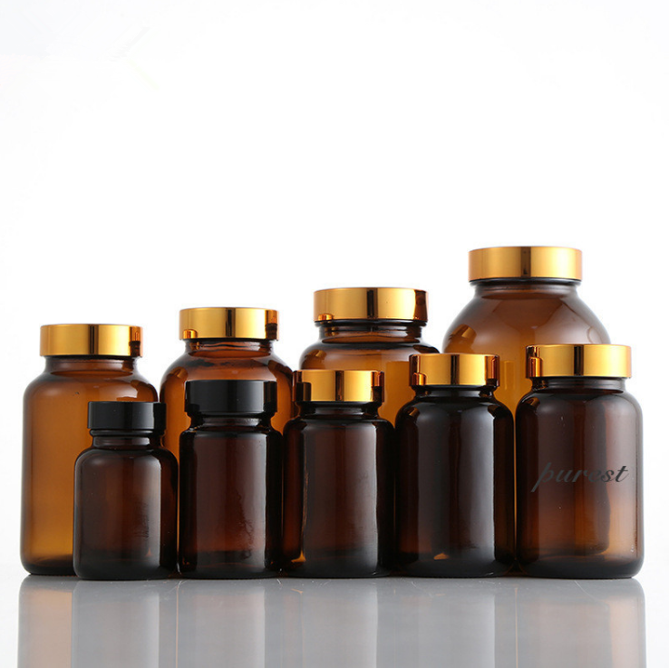 Best wide mouth customizable sample tablet glass bottle capsule container pill bottle