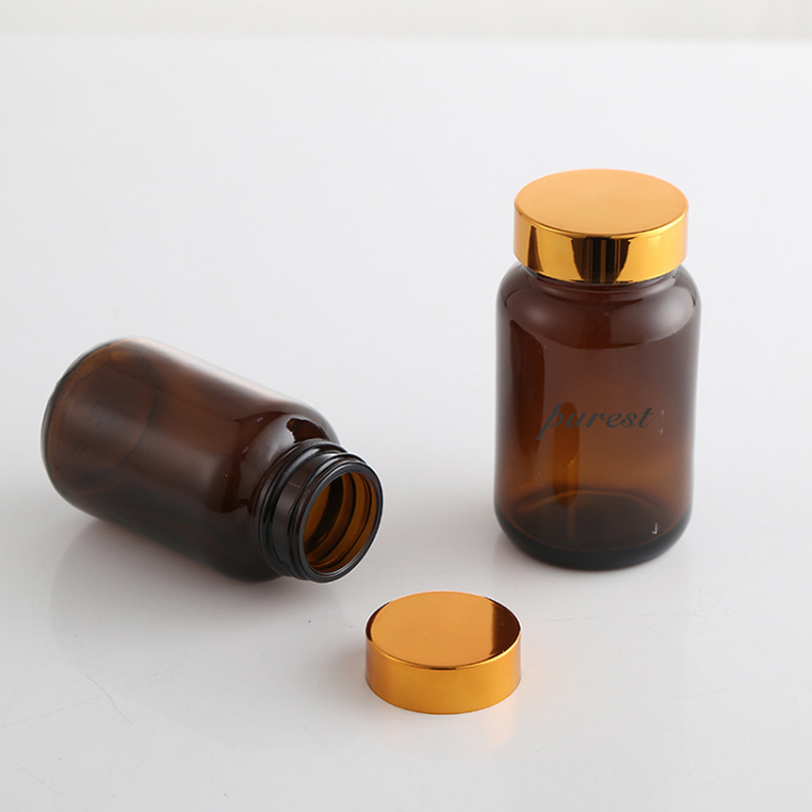 Best wide mouth customizable sample tablet glass bottle capsule container pill bottle